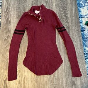 No Boundaries burgundy sweater